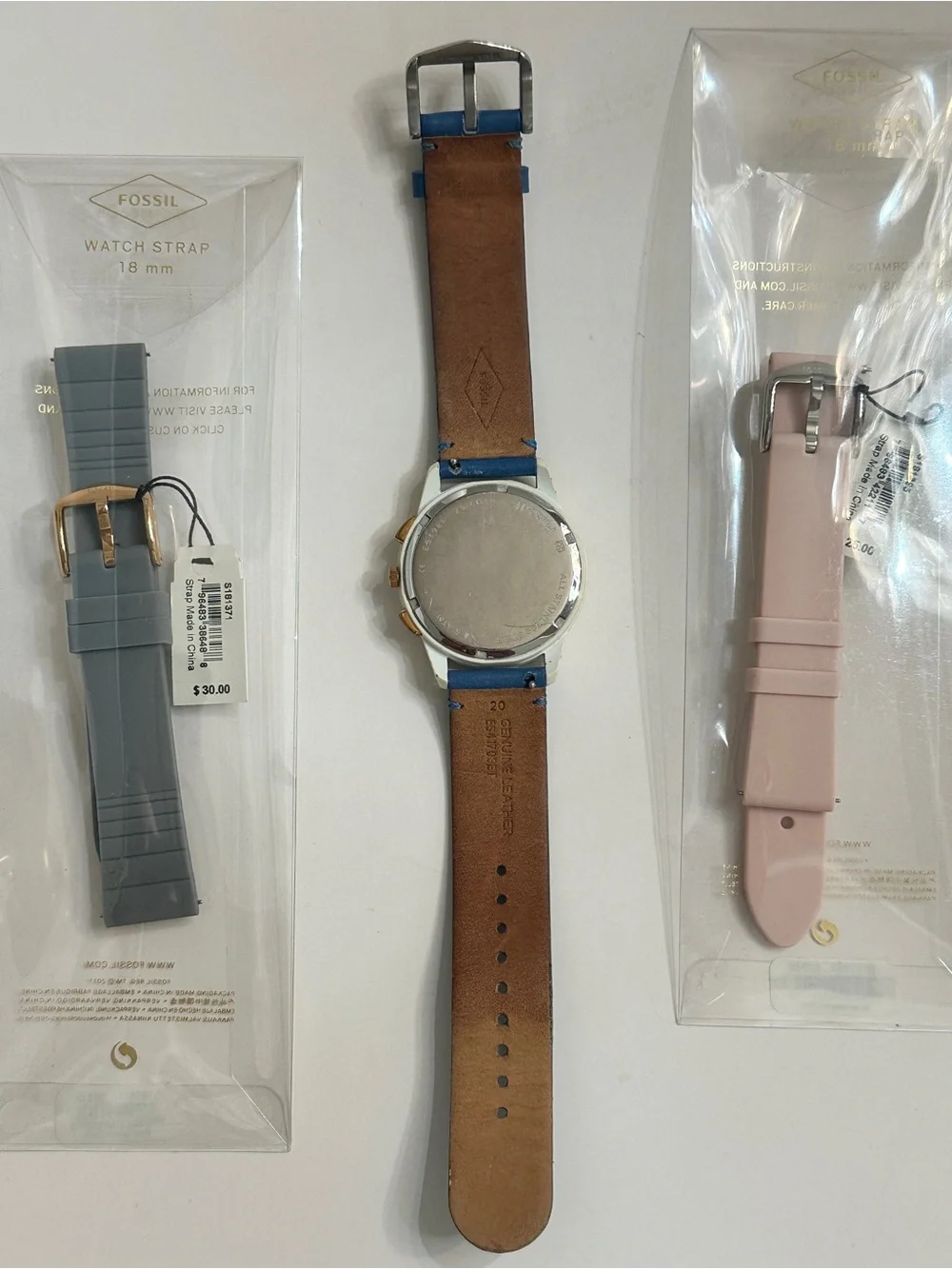 Fossil Modern Pursuit Chronograph Watch with Gold accents plus 2 New straps